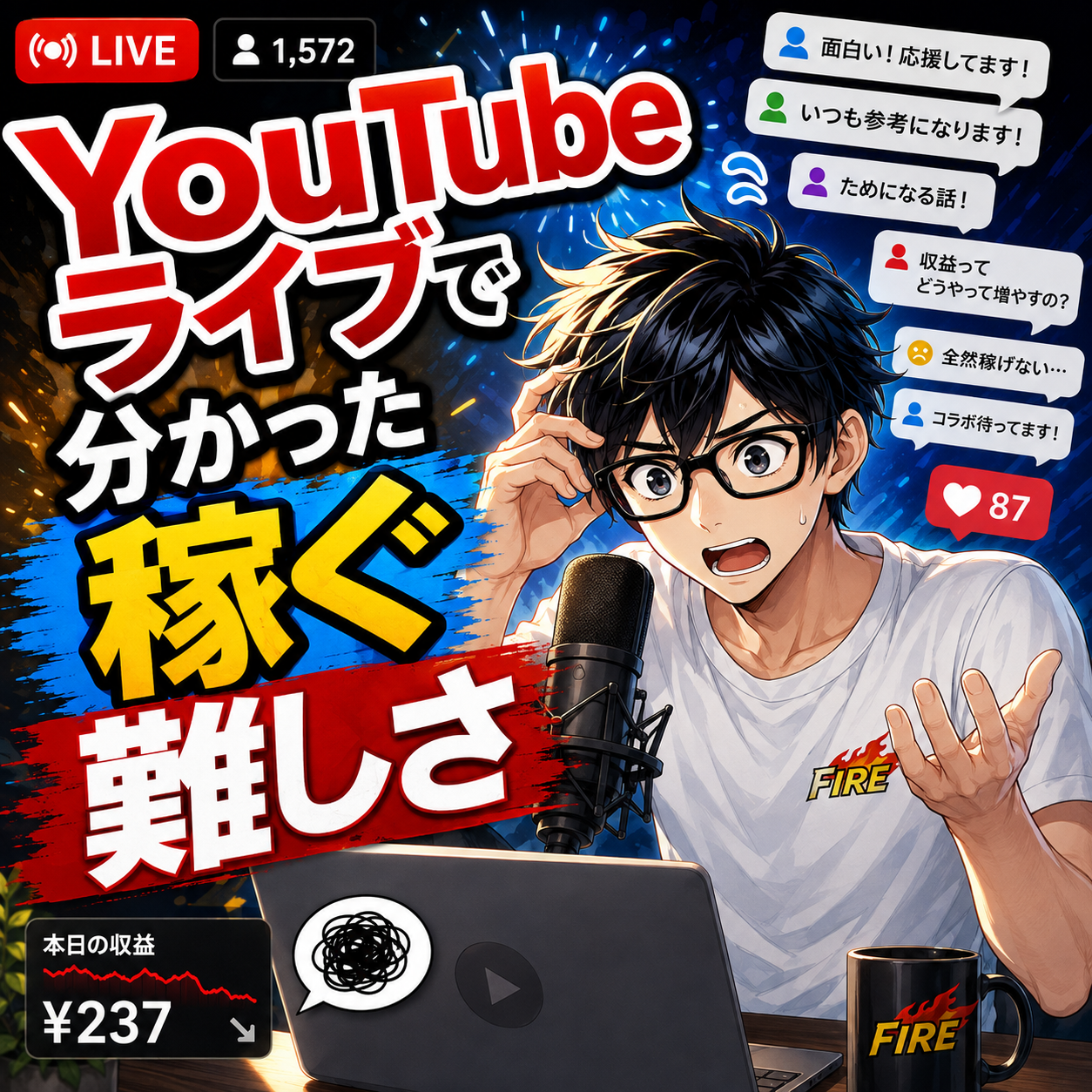 FIRE後にYouTubeライブを試して分かった、稼ぐ難しさのサムネイル